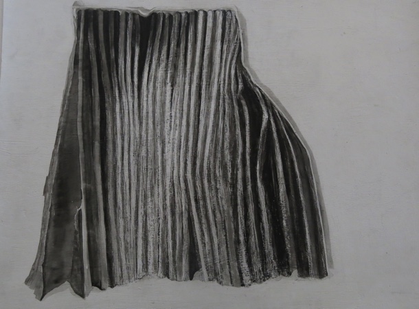 Black Fold 1, watercolour on prepared paper,  2013, 32 x 40cm
