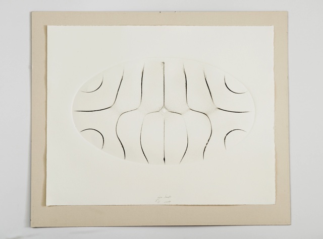 The shape of silence 11, monoprint 29 x 23.5cm. Metal powder on paper