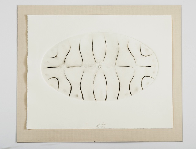 The shape of silence 111,monoprint 29 x 23.5 cm. Metal powder on paper
